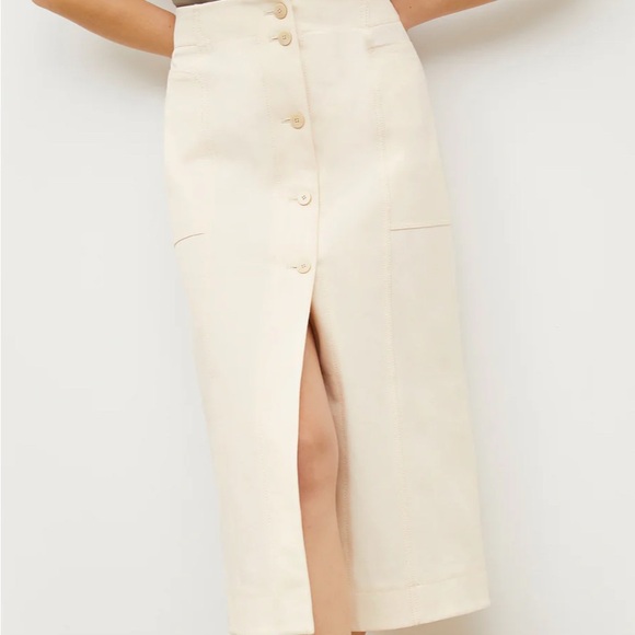 NEW MM Lafleur the Lane skirt midi gray blue better than denim stretch 8 - Picture 13 of 16